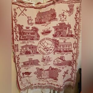 Vintage Amherst, Massachusetts Historical Sites Cotton Throw Blanket